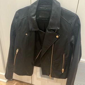 Size medium leather jacket with gold detail